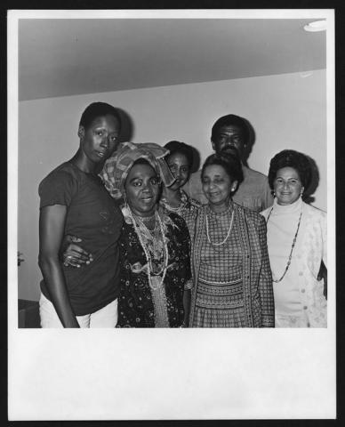 Judith Jamison, Pearl Primus, Alvin Ailey, and guests. Photo courtesy Ailey Archives